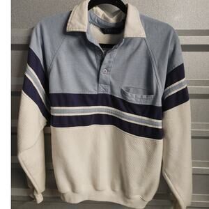 Vintage Envoy Men's Sweater Pullover Henley Color Block Medium Banded